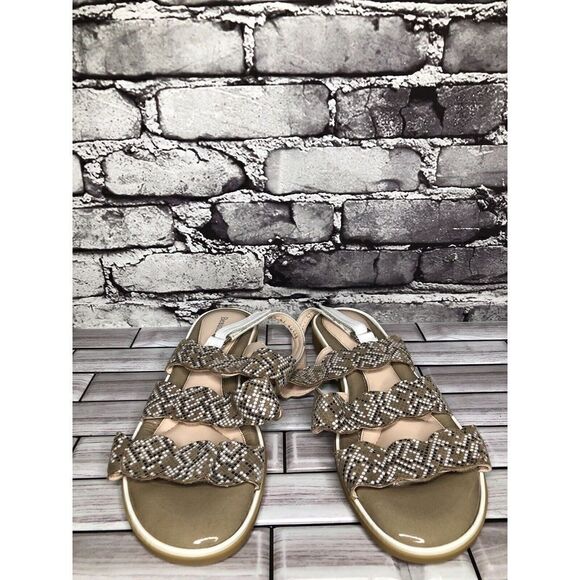 Beautifeel Taupe Patent Leather White Dotted Strap Sandals Women’s Sz 41EU/10.5M - Picture 16 of 16